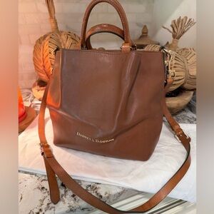Dooney & Bourke Brown Leather Tote with Crossbody Strap